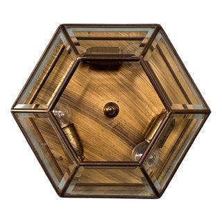 Vintage Italian Hexagonal Ceiling Lamp, 1950s For Sale