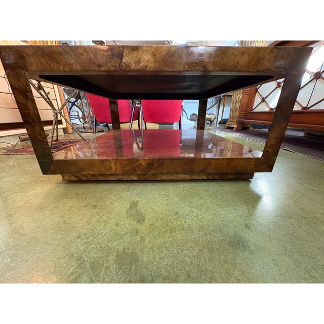 Enrique Garcel 1980s Karl Springer Attributed Lacquered Goatskin Cocktail Table For Sale - Image 4 of 12