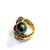 Bochic “Orient” Black Pearl & Ruby Ring Set In 18K Yellow Gold & Silver For Sale - Image 12 of 12