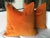 Tangerine Orange Velvet Plush Down Filled Pillows - a Pair, 21” For Sale - Image 4 of 4