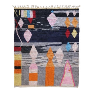 Moroccan Boujad Wool Rug - 10.2 X 7.6 Ft For Sale