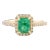 0.75 Ct Emerald and White Diamond Statement Ring Size 6.5 For Sale