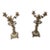 Pair of Vintage French Rococo-Style Figural Three-Light Candelabras With Marble Bases For Sale