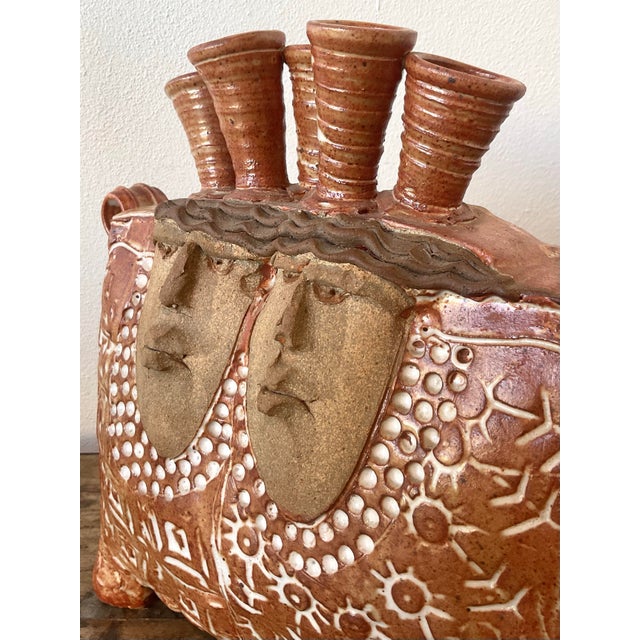 Camel Vintage Original Studio Potter Vase For Sale - Image 8 of 12
