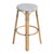 2020s Tobias 30 in. Seat Height Round Rattan Backless Bar Stool, White/Navy Dot / Natural Rattan Frame For Sale - Image 5 of 8
