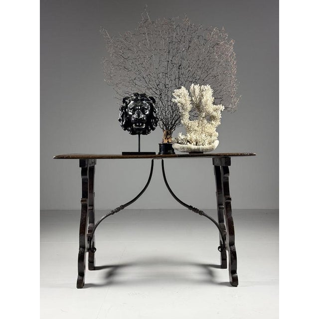 Fantastically beautiful Italian side table. Crafted from Walnut. Originating from Italy, 18th century. Beautiful color and...