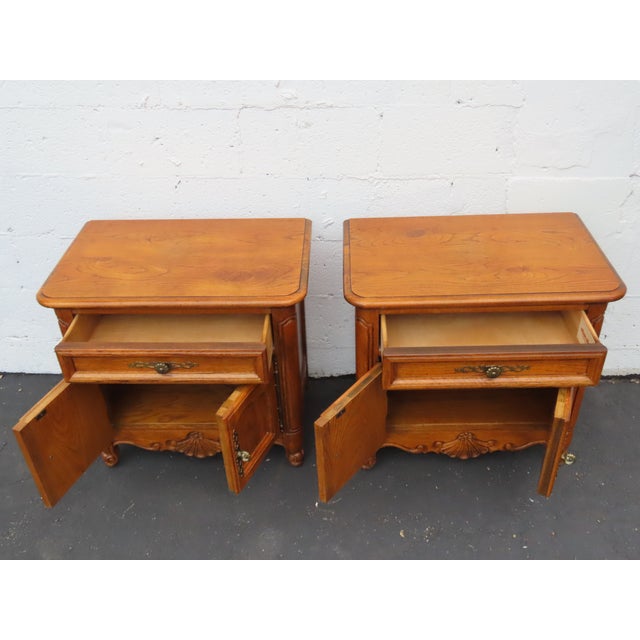 This beautiful Pair of Nightstands is made of wood, solid wood, and solid oak. These two high quality end tables was made...