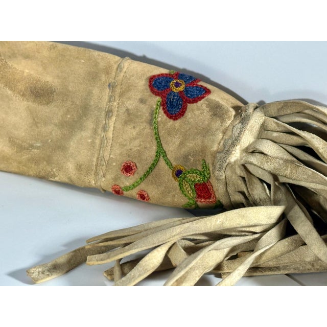 Antique Native American Cree Indian Embroidered Rifle Scabbard For Sale - Image 9 of 10