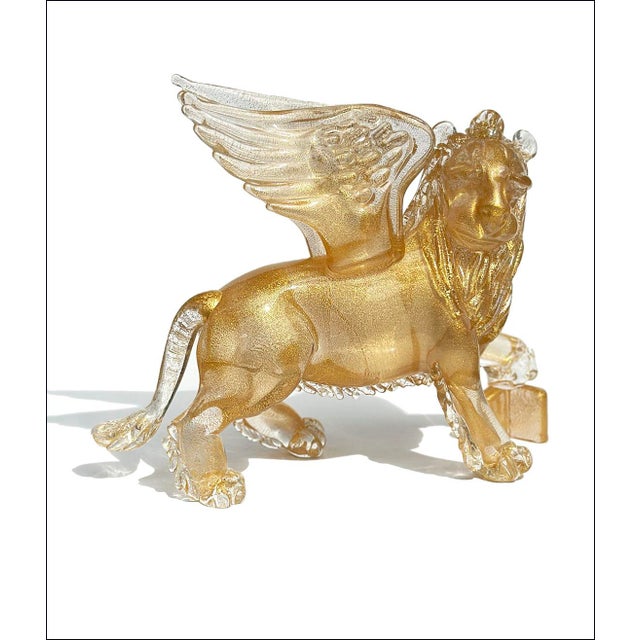 Mid-Century Modern Vintage Arnaldo Zanella Murano Art Glass Lion of St Marco-Signed For Sale - Image 3 of 7