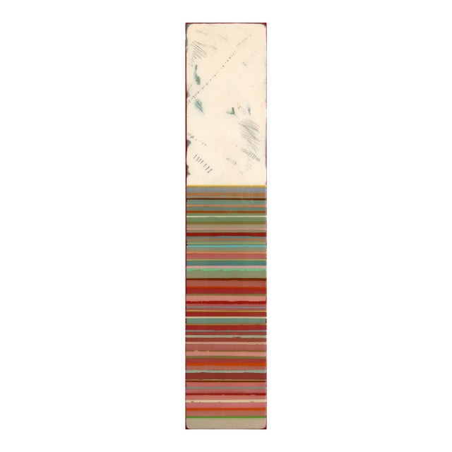 Tall Sunspot 65 - Original Modern Colorful Striped Resin and Acrylic Abstract Wall Art For Sale