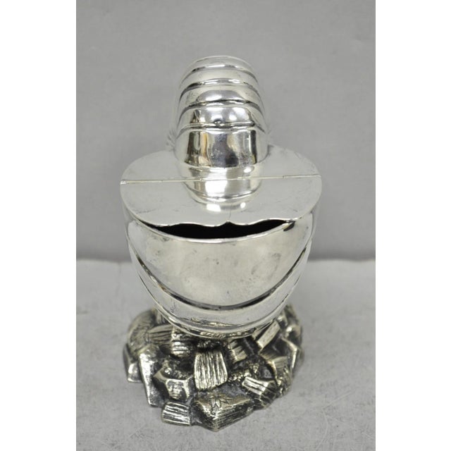 Antique Victorian Silver Plated Nautilus Figural Shell Form Spoon Warmer For Sale - Image 10 of 15