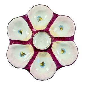 French Porcelain Six Well ‘Eyes’ Oyster Plate