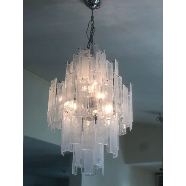 Early 21st Century Contemporary Italian Murano Glass "Alabastro Listelli" Sputnik Chandelier For Sale - Image 5 of 13