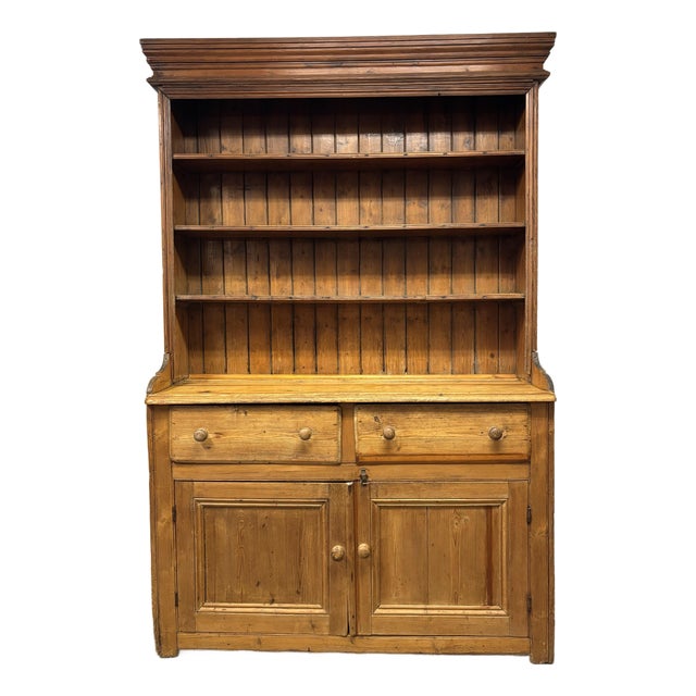 19th Century Irish Pine Dresser Hutch For Sale