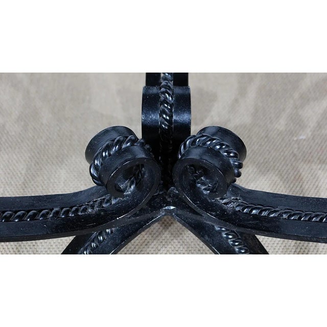 Granite & Wrought Iron Tripod Pedestal Table, 1970s For Sale - Image 12 of 18