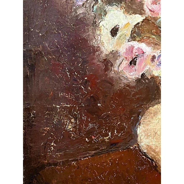 Otto Vautier, Flowers in a Vase, Oil on Canvas For Sale - Image 4 of 11
