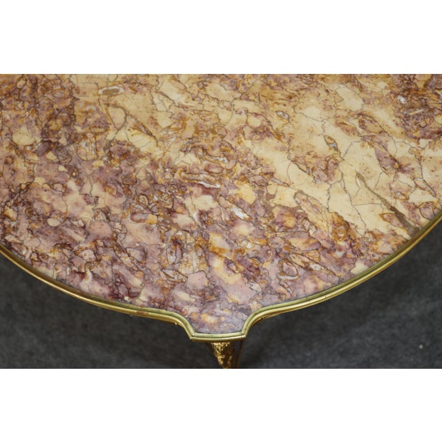 Late 19th C French Louis XV Style Marble Top Bronze End Table by Sormani For Sale In Philadelphia - Image 6 of 11