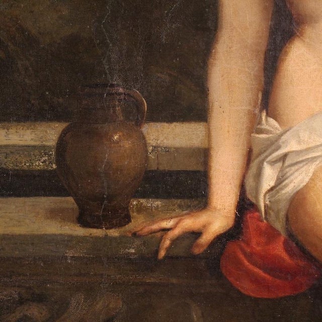 Italian Artist, Sacred Love, Nude, 1830, Oil on Canvas For Sale - Image 12 of 16