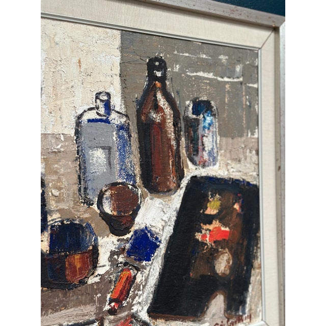 Eric Lundberg, The Work Table Atelier, 1960s, Oil on Canvas For Sale - Image 7 of 18