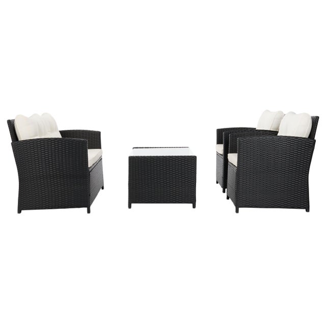 Vellor 4-Piece Living Set, Black/Beige Cushion For Sale In Philadelphia - Image 6 of 7