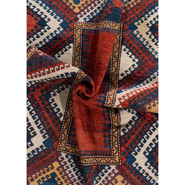 Red Antique Circa 1900 Red Caucasian Kazak Hand Knotted Rug 5ft 5in X 6ft 9in For Sale - Image 8 of 10