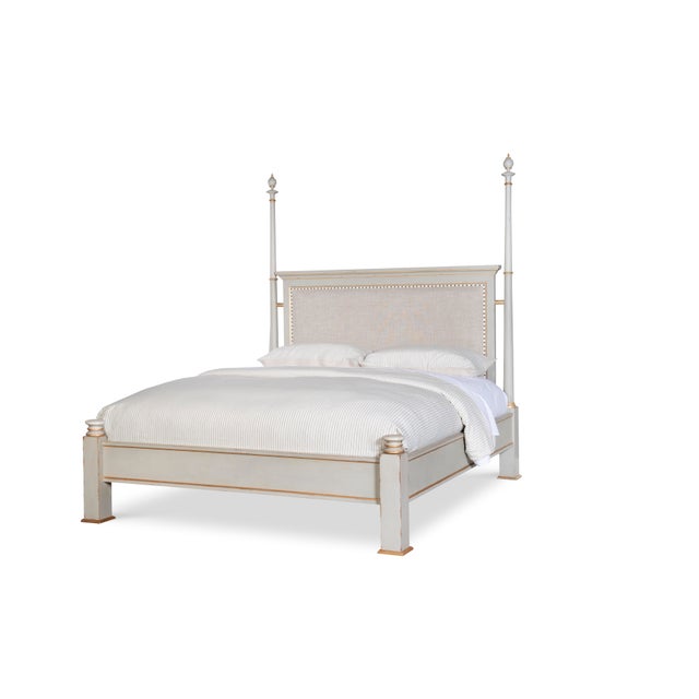 This piece is available only as shown, and will ship in 2-3 weeks. This dramatic Regency styled poster bed is constructed...