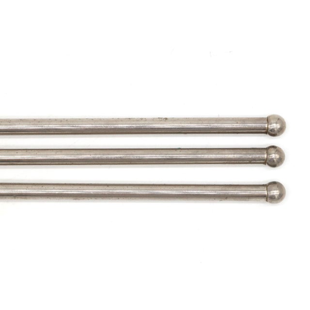 Traditional Antique Nickel Triple Towel Bar With Swing Out Arms For Sale - Image 3 of 5