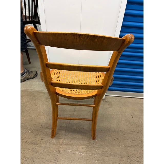Antique Victorian Eastlake Style Ladderback Cane Occasional Chairs - Pair For Sale - Image 9 of 12
