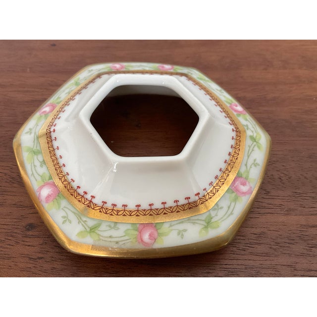 Antique Victorian Hand Painted Austria Mz Hair Receiver, Late 1800's For Sale - Image 13 of 18