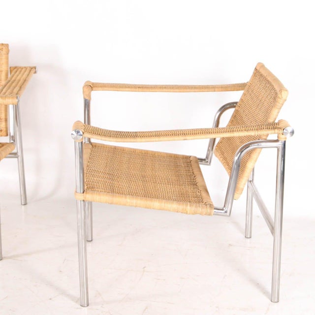 Wicker and Chrome Chairs, 1980s, Set of 2 For Sale - Image 4 of 15