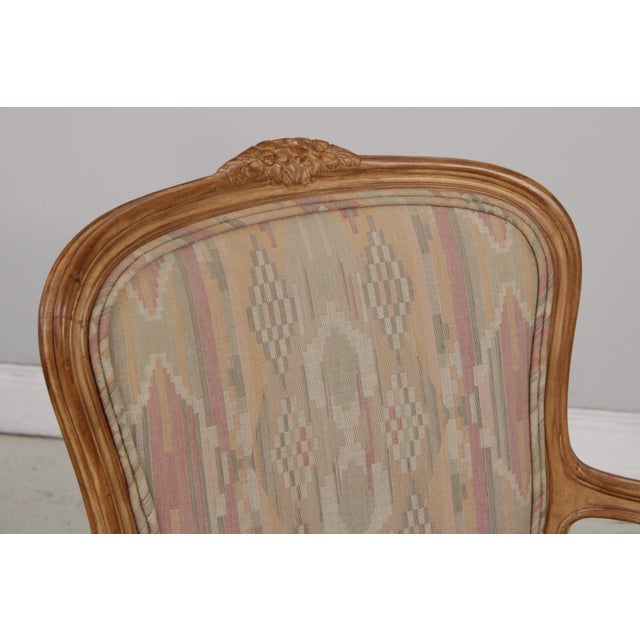 Textile Pair MGM French Louis XV Upholstered Bergere Chairs For Sale - Image 7 of 18