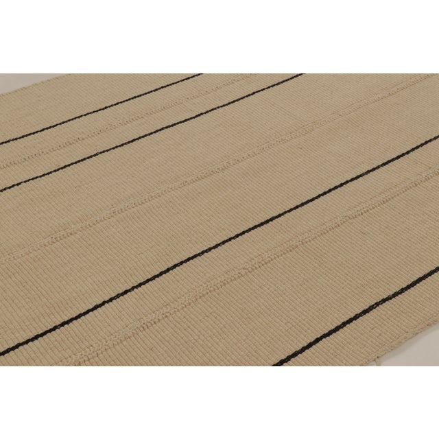 Rug & Kilim Contemporary Rez Kilim Flatweave Rug With Tonal Striped Design For Sale In New York - Image 6 of 11
