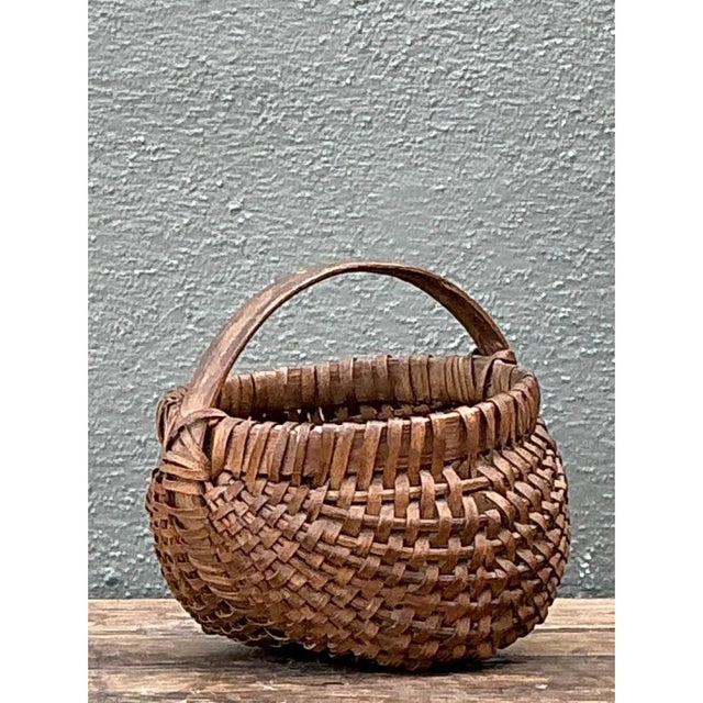 Vintage Shaker Style Woven Basket For Sale - Image 12 of 12