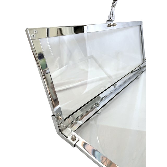 Danny Alessandro Chrome & Glass Fireplace Log Holder / Magazine Rack, Italy, 1970s For Sale - Image 10 of 13