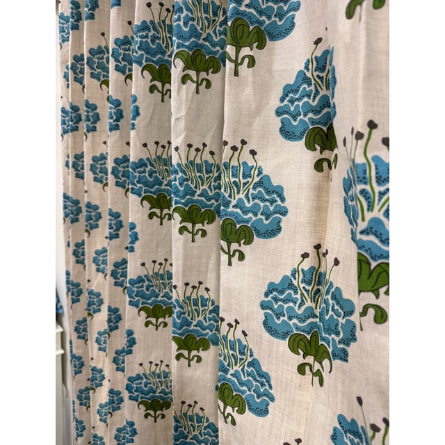 Coastal Pair of Katie Ridder Peony Curtains Drapes For Sale - Image 3 of 4
