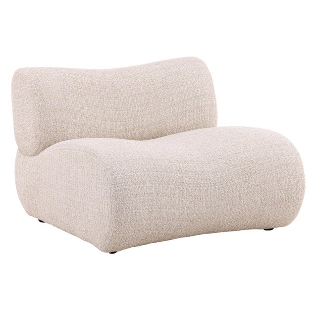 Light sand toned boucle upholstered easy chair. Soft curved modern form design for ultimate comfort and style. This chair...