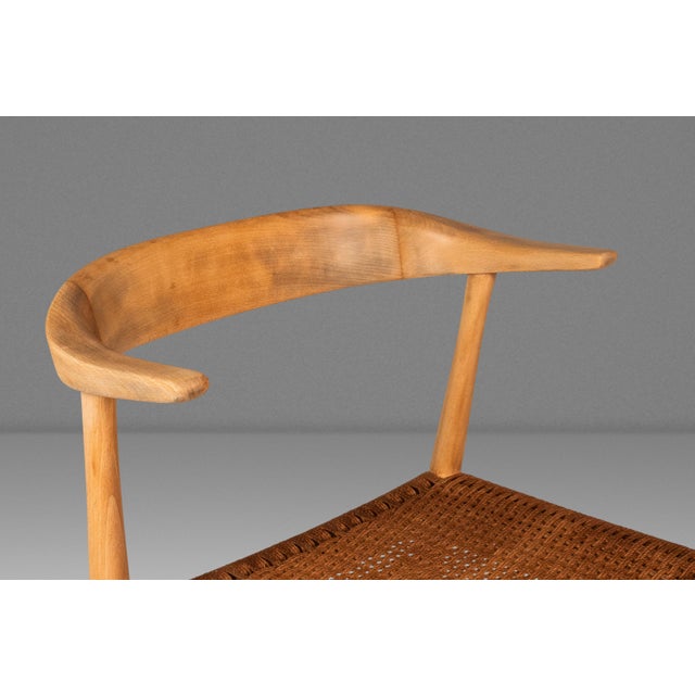 Rare Mid-Century Scandinavian Modern "Horn" Desk / Accent Armchair in Beech & Paper Cord Attributed to Folke Ohllson for Dux, Sweden, C. 1950s For Sale - Image 10 of 18