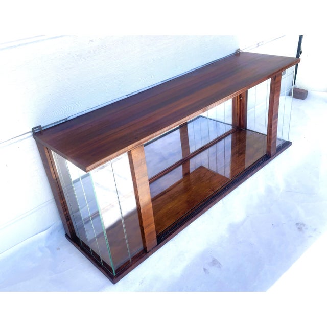 Mid-20th Century Wall-Mounted Display Cabinet with Sliding Glass and Mirror, 1970s For Sale - Image 4 of 18