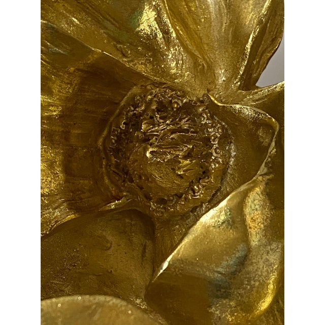 Early 20th Century Decorative Gold Tone Magnolia Flower For Sale - Image 5 of 10