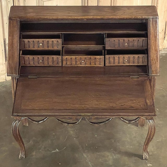 19th Century Country French Louis XVI Slant Front Secretary Desk For Sale - Image 10 of 18