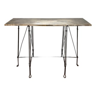 Vintage Industrial Style Console Table For Sale