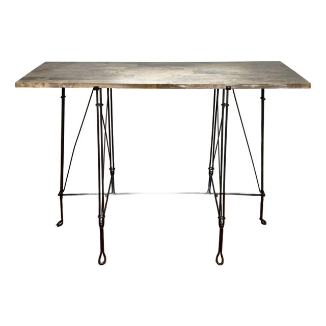 Vintage Industrial Style Console Table For Sale