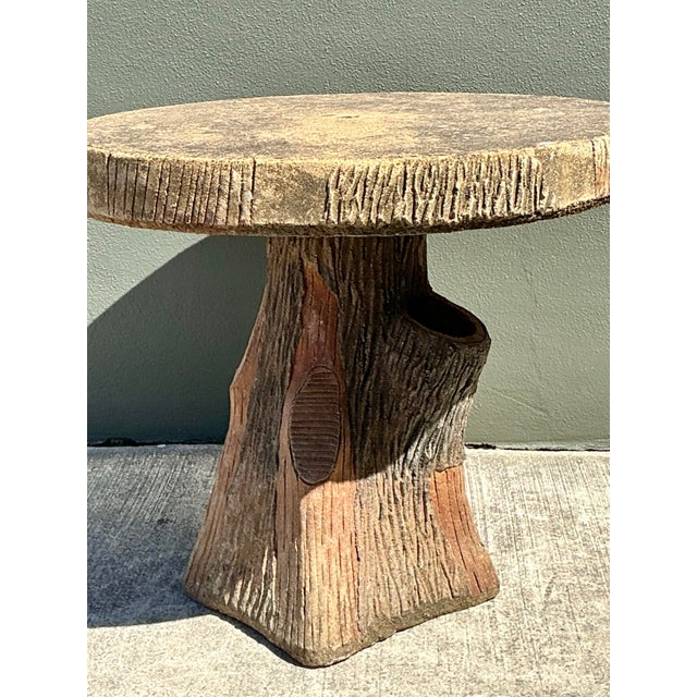 Vintage Patinated Faux Bois Concrete Table For Sale - Image 11 of 12