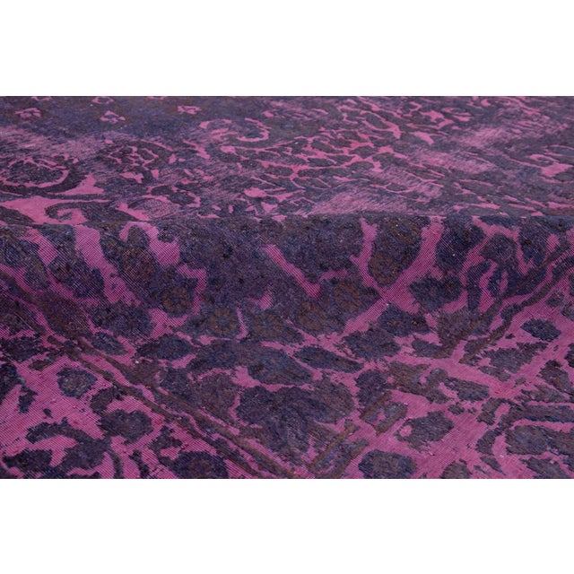 Allover Designed Antique Room Size Wool Rug Persian Overdyed in Purple For Sale - Image 4 of 10