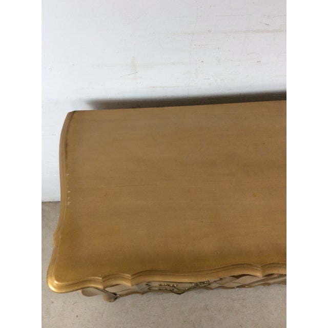 French Provincial Mid Century French Provincial Style Lowboy Dresser With 9 Drawers For Sale - Image 3 of 18
