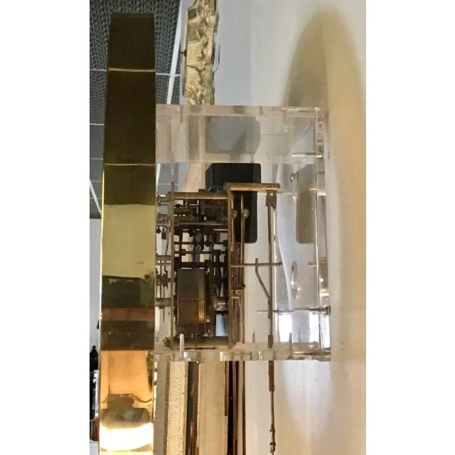 Metal 1960s Howard Miller Plexiglass and Gold Finish Wall Clock For Sale - Image 7 of 8