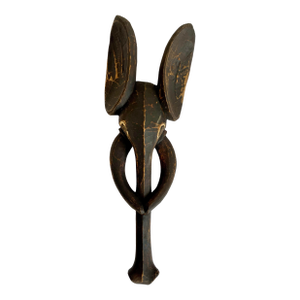 Vintage Babanki-Style Hand-Carved Elephant Wall Sculpture, Cameroon Grassfields