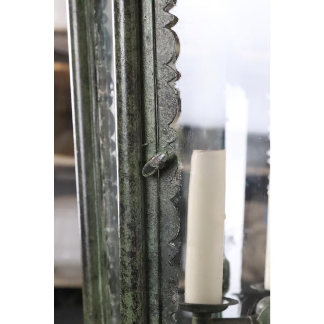 Restored Antique French Wrought Iron Exterior Lantern Pendant Light For Sale - Image 10 of 16