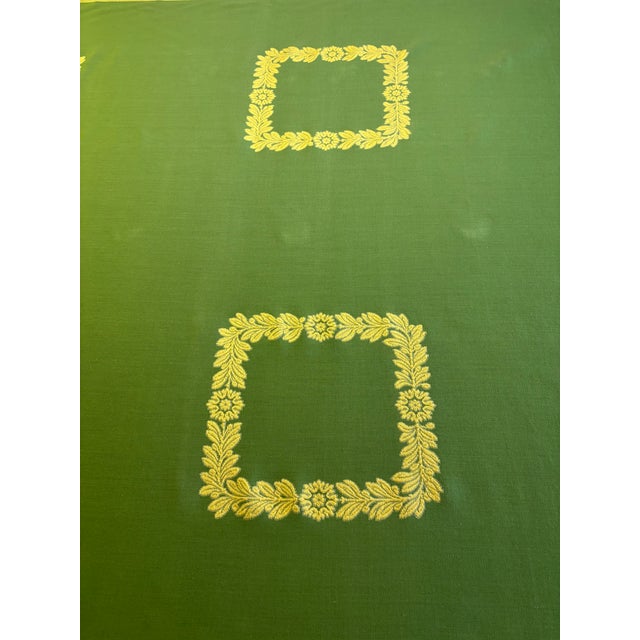 4 1/2 yards of rich, ribbed chair seat fabric in green and gold. Very vibrant and elegant. Perfect to make 8 side chairs.