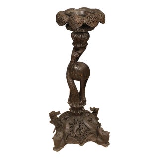 20th Century Chinese Vase Holder in Exotic Wood, 1970s For Sale